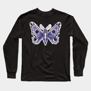 Purple and Black Space Moth Long Sleeve T-Shirt